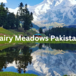Fairy Meadows Pakistan with Nanga Parbat north face view and wooden cabin