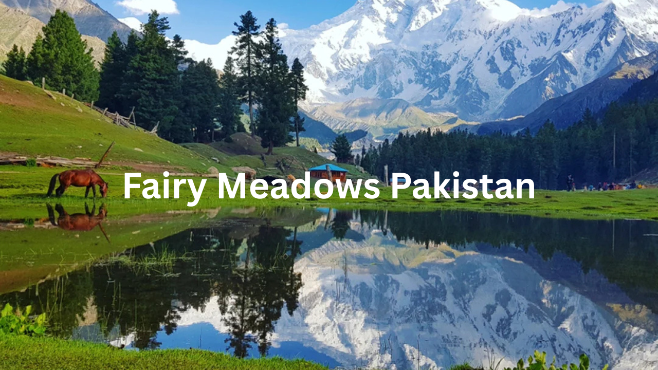 Fairy Meadows Pakistan with Nanga Parbat north face view and wooden cabin